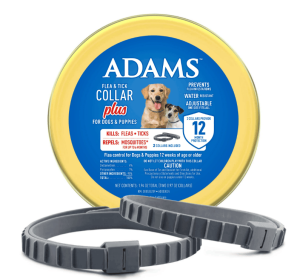 Adams Flea & Tick Collar Plus for Dogs & Puppies, 2 Collars, One Size
